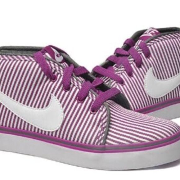 Nike Shoes - Nike Womens Size 5 Toki Canvas Bold Berry Purple Stripes Casual Sneaker